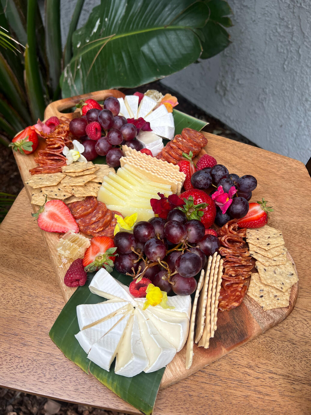 Charcuterie plate with a mix of meats and cheeses